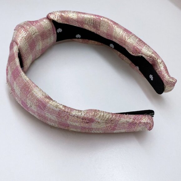NWOT Lele Sadoughi x LoveShackFancy Plumberry (Pink Gingham) Headband main image 6